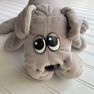 Vintage Tonka Pound Puppies Solid Gray 16" Bulldog 1985 Plush stuffed animal